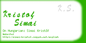kristof simai business card
